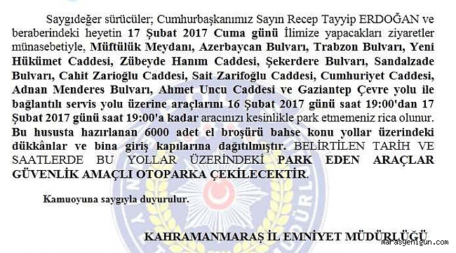 ARAÇ SÜRÜCÜLERİNİN DİKKATİNE