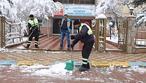 BÜYÜKŞEHİR’DEN KAR TEMİZLEME ÇALIŞMALARI