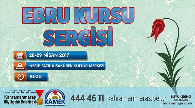 BÜYÜKŞEHİR’DEN EBRU KURSU SERGİSİ