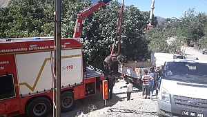 ÖLÜME TERKEDİLEN HAYVANI BÜYÜKŞEHİR İTFAİYESİ KURTARDI