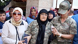 ŞEHİDİ ANNESİ PARKASIYLA EŞİ BERESİYLE UĞURLADI 
