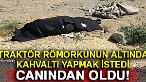 Traktör römorkunun altında kahvaltı etmek istedi, canından oldu