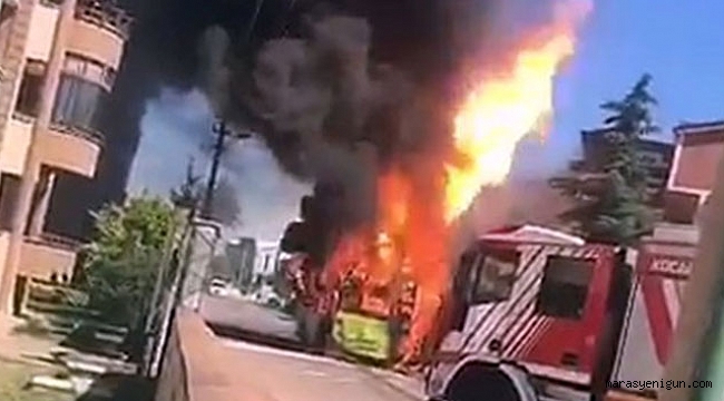 YOLCU OTOBÜSÜ ALEV ALEV YANDI!