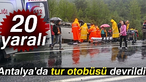 Antalya'da tur otobüsü devrildi: 20 yaralı |Antalya haberleri
