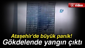 Ataşehir'de 52 katlı gökdelende yangın paniği