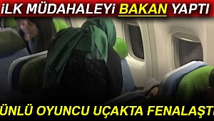 Bakan Kaya, uçakta fenalaşan oyuncu Seren Fosforoğlu'na müdahale etti