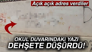 Okul duvarındaki yazı dehşete düşürdü!