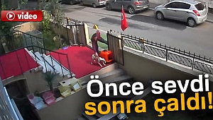 ‘Pitbull’ cinsi köpeği önce sevdi sonra çaldı