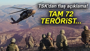 Son bir hafta içinde 72 terörist etkisiz hale getirildi