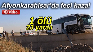 Yolcu otobüsü tıra arkadan çarptı: 1 ölü, 23 yaralı