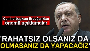 Cumhurbaşkanı Erdoğan: 'Rahatsız olsanız da olmasanız da yapacağız'