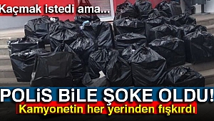 Kamyonetin her yerinden kaçak sigara fışkırdı