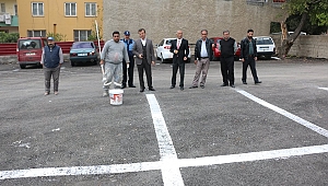 Pazarcık Belediye Otopark’ında Çizgi Çalışması Yapıldı