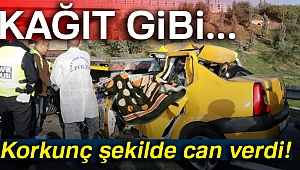 Tıra arkadan çarpan taksinin şoförü öldü