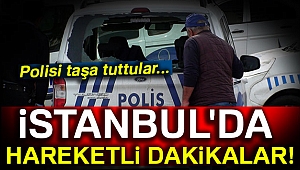 Maltepe'de polis araçlarına taşlı ve sopalı saldırı