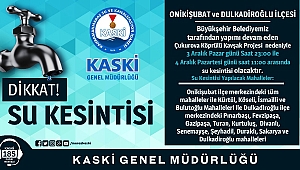 Su Kesintisi Duyurusu