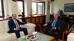VALİ VAHDETTİN ÖZKAN, KSÜ REKTÖRÜ PROF. DR. NİYAZİ CAN’I ZİYARET ETTİ