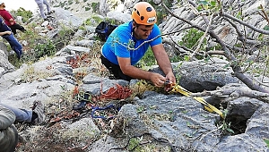 DAĞDA 3 GÜNDÜR MAHSUR KALAN KEÇİ KURTARILDI 