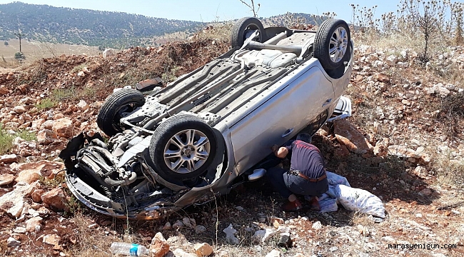 MICIRA KAPILAN OTOMOBİL TAKLA ATTI: 1 YARALI