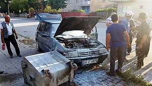 SEYİR HALİNDEKİ ARAÇ YANDI 