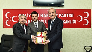 NECATİ OKAY, MHP DULKADİROĞLU İLÇE BAŞKANI ÖMER EMRAH SATICI’YI ZİYARET ETTİ