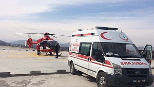 BEYNİNDE ÖDEM OLUŞAN HASTA, AMBULANS HELİKOPTERLE SEVK EDİLDİ 