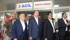 HAK-İŞ VE MEMUR-SEN GENEL BAŞKANLARINDAN KAZADA YARALANAN İŞÇİLERE ZİYARET 