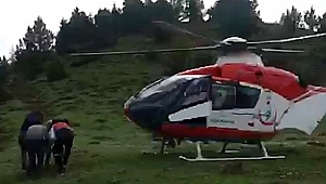 MANTARDAN ZEHİRLENDİ AMBULANS HELİKOPTERLE HASTANEYE KALDIRILDI 
