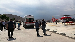 YARALI İŞÇİ HELİKOPTER AMBULANSLA HASTANEYE YETİŞTİRİLDİ 
