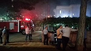 KAHRAMANMARAŞ'TA MUHTARLIK BİNASINDA YANGIN 