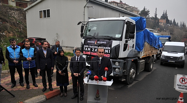 Onikişubat Belediyesi’nden, Elazığ’a 5 Kamyon Yardım