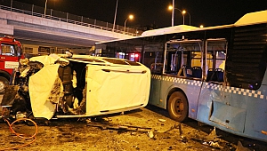 Hafif Ticari Araç İle Otobüs Çarpıştı: 1 Yaralı