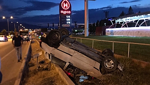 Takla Atan Otomobilden Yara Almadan Kurtuldu