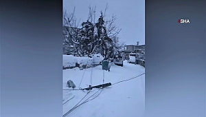 Kar Yağışı Sonrası Elektrik Direkleri Devrildi