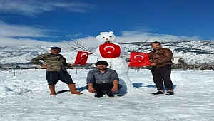Türk Bayraklı Kardan Adama Yoğun İlgi