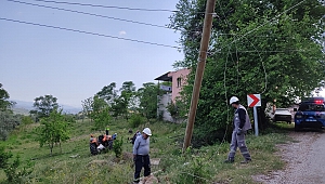 Traktörüyle Elektrik Direğine Çarpan Sürücü Yaralandı