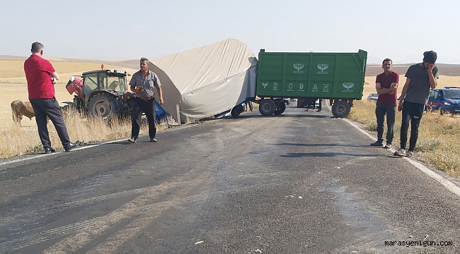 Elbistan’da Traktör İle Kamyonet Çarpıştı: 3 Yaralı 