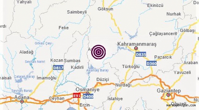 Andırın’da 2.7 şiddetinde deprem 