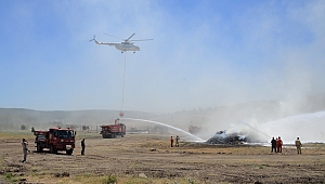 Kahramanmaraş’ta Helikopter Destekli Yangın Tatbikatı