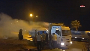 Kahramanmaraş’ta Pamuk Yüklü Kamyon Alev Aldı