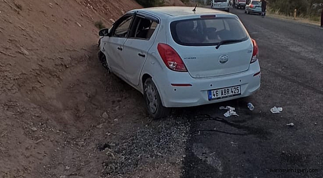 Kahramanmaraş’ta virajı alamayan otomobil toprak zemine çarptı: 2’si çocuk 4 yaralı
