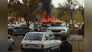 Kahramanmaraş’ta Park Halindeki Araç Alev Aldı