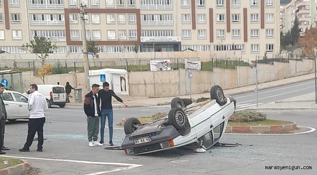 Kahramanmaraş’ta Trafik Kazasında Otomobil Takla Attı: 3 Yaralı 