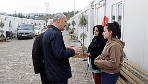 Başkan Okay, Konteynır Kentte Vatandaşları Ziyaret Etti