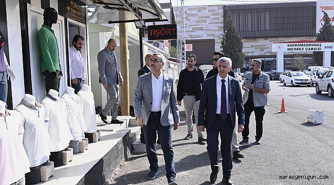 Başkan Güngör ve Vali Ünlüer, Geçici Çarşıda Esnaflarla Bir Araya Geldi