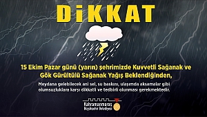 Kahramanmaraş’ta Sağanak Yağış Uyarısı!