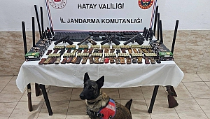 Şüpheli şahsın evinden çok sayıda tarihi eser, silah ve mühimmat çıktı