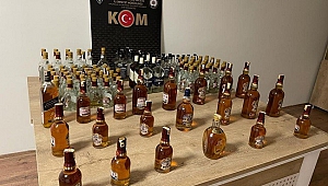 21 Şişe Kaçak İçki Ele Geçirildi