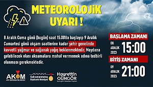Kahramanmaraş Geneli Şiddetli Yağış Uyarısı