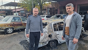 Kız Arkadaşına Çarpan Aracı Kundakladı